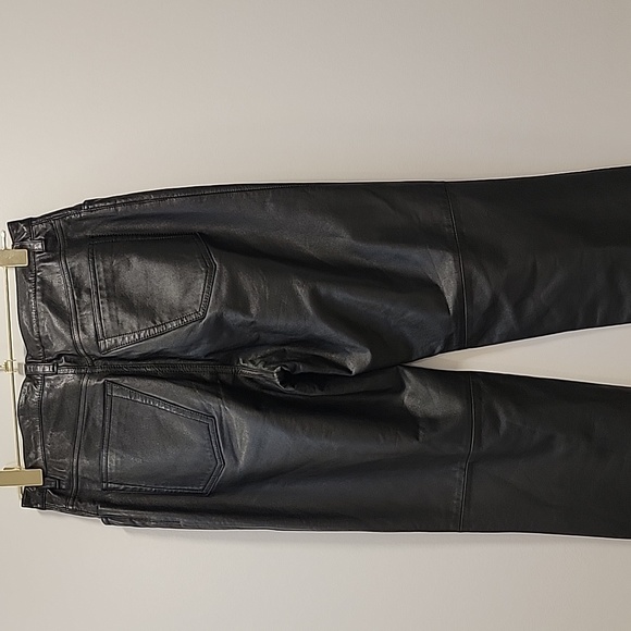 Jones New York high waist black 100% leather pants - Picture 5 of 10